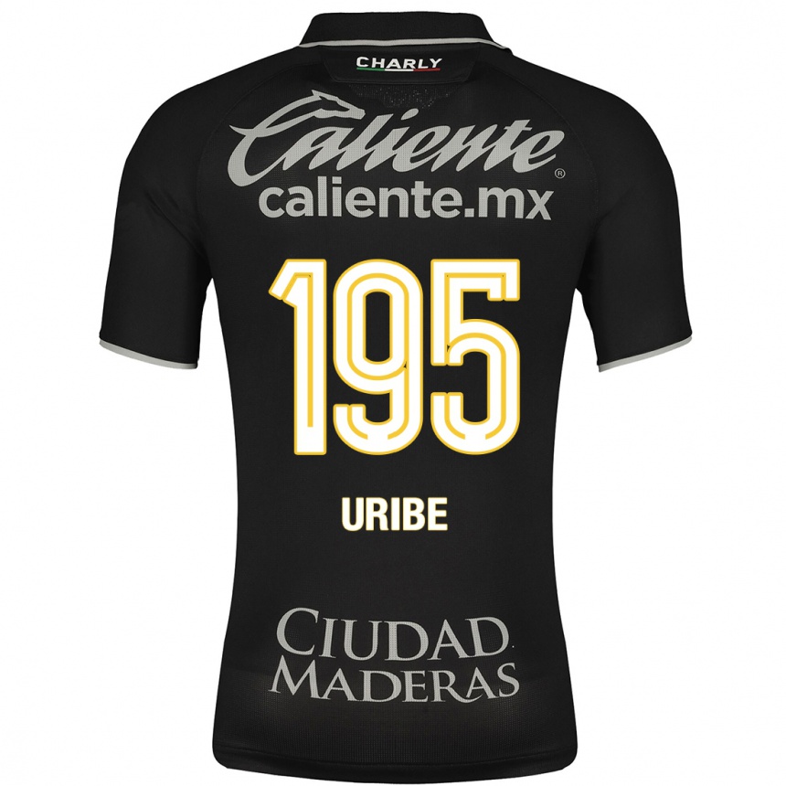 Hombre Fútbol Camiseta Héctor Uribe #195 Negro 2ª Equipación 2023/24 México