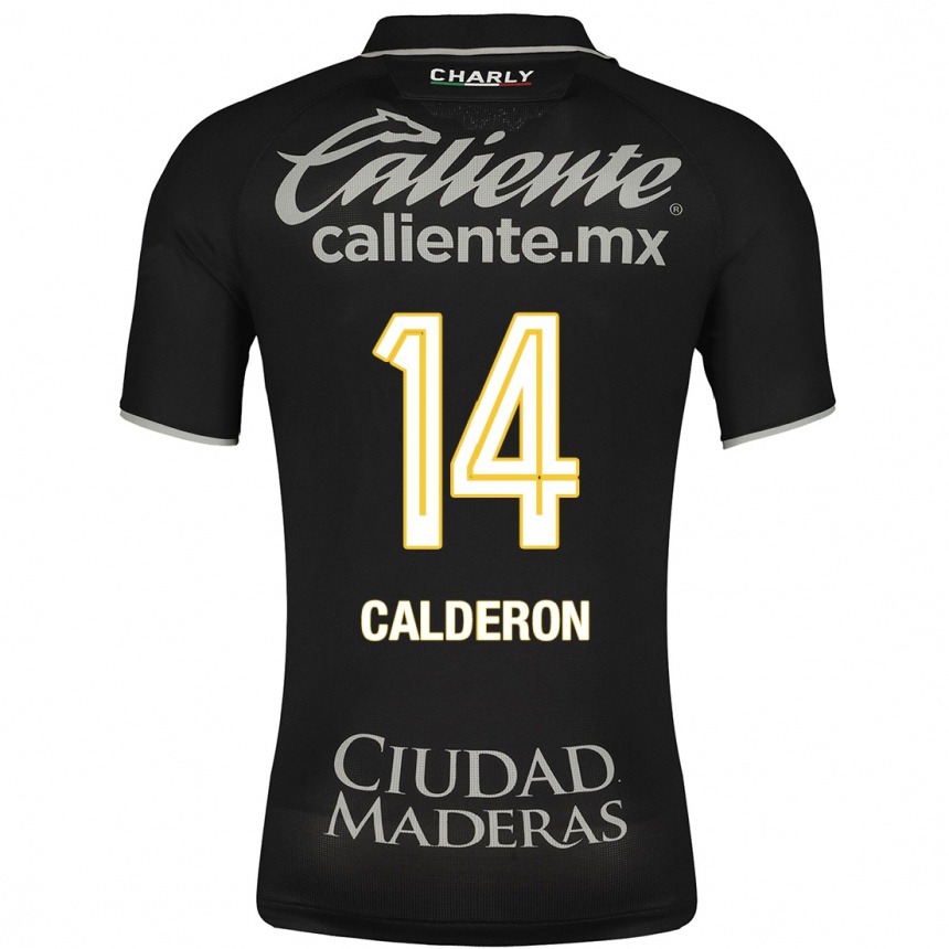 Hombre Fútbol Camiseta Daniela Calderón #14 Negro 2ª Equipación 2023/24 México
