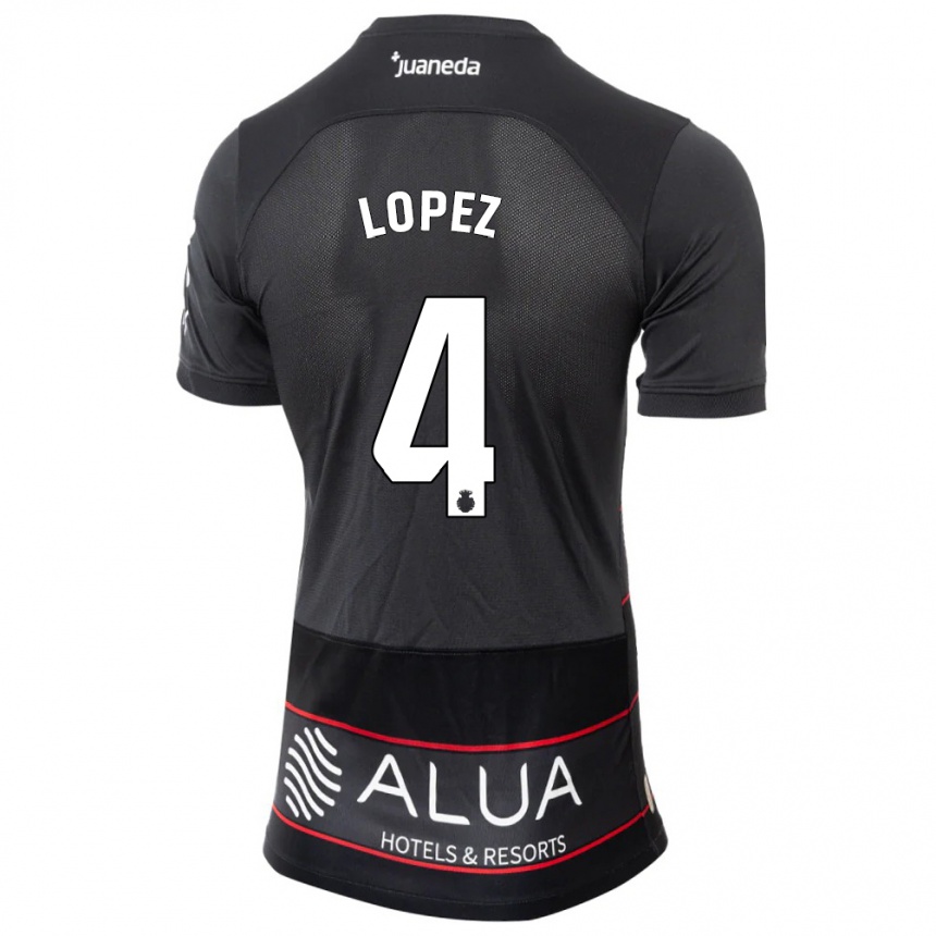 Hombre Fútbol Camiseta David López #4 Negro 2ª Equipación 2023/24 México