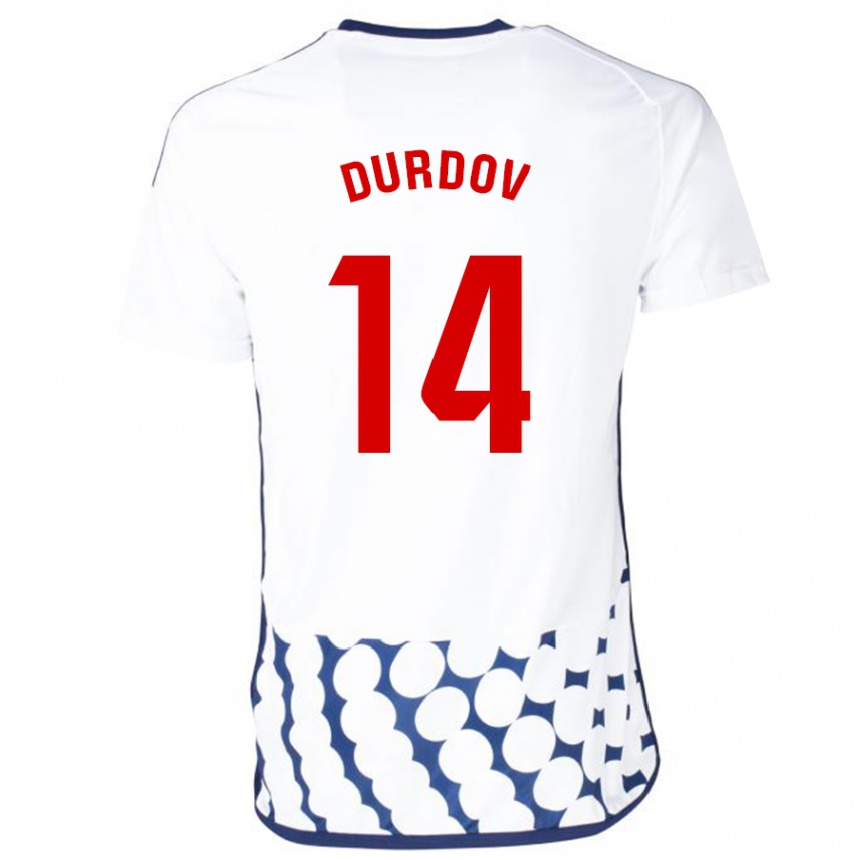 Hombre Fútbol Camiseta Ivan Durdov #14 Blanco 2ª Equipación 2023/24 México