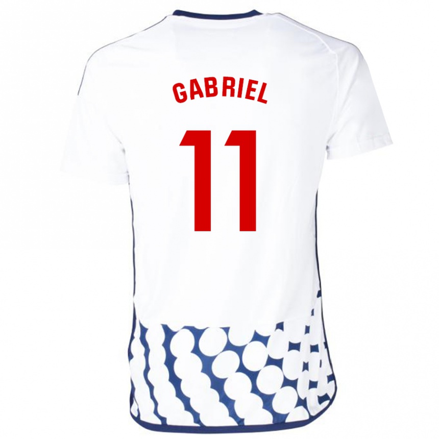 Hombre Fútbol Camiseta Sergio Gabriel #11 Blanco 2ª Equipación 2023/24 México