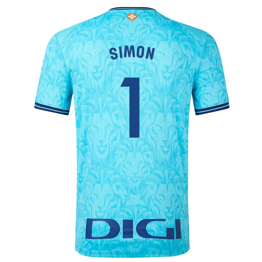 Hombre Fútbol Camiseta Unai Simón #1 Cielo Azul 2ª Equipación 2023/24 México