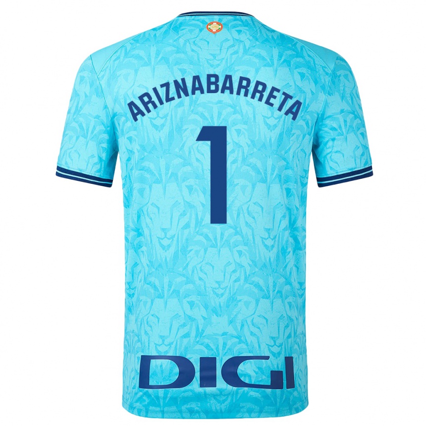 Hombre Fútbol Camiseta Oier Ariznabarreta #1 Cielo Azul 2ª Equipación 2023/24 México