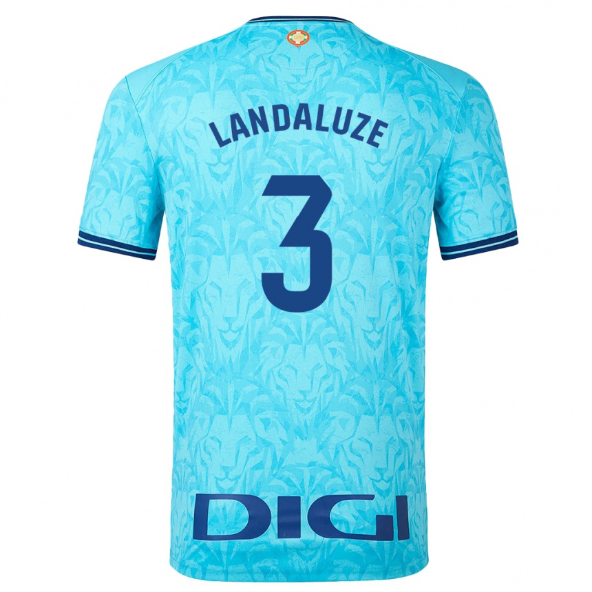 Hombre Fútbol Camiseta Naia Landaluze Marquínez #3 Cielo Azul 2ª Equipación 2023/24 México