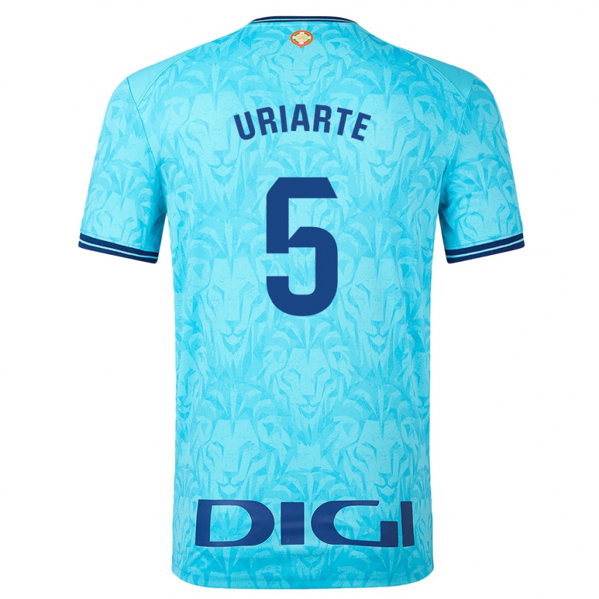 Hombre Fútbol Camiseta Naroa Uriarte Urazurrutia #5 Cielo Azul 2ª Equipación 2023/24 México