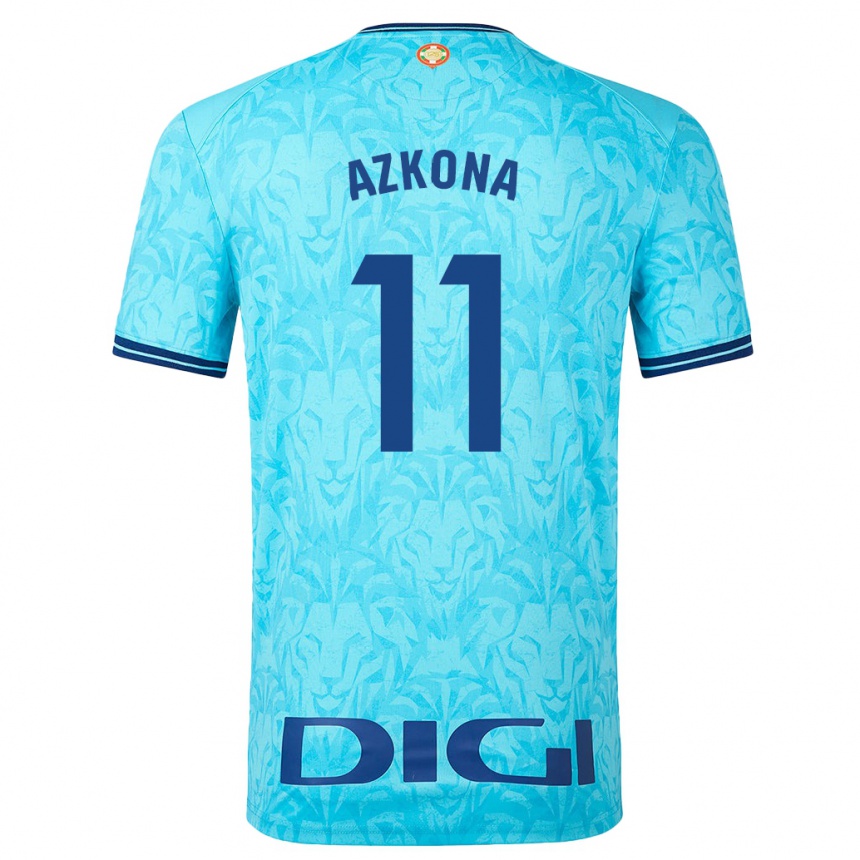 Hombre Fútbol Camiseta Ane Azkona Fuente #11 Cielo Azul 2ª Equipación 2023/24 México