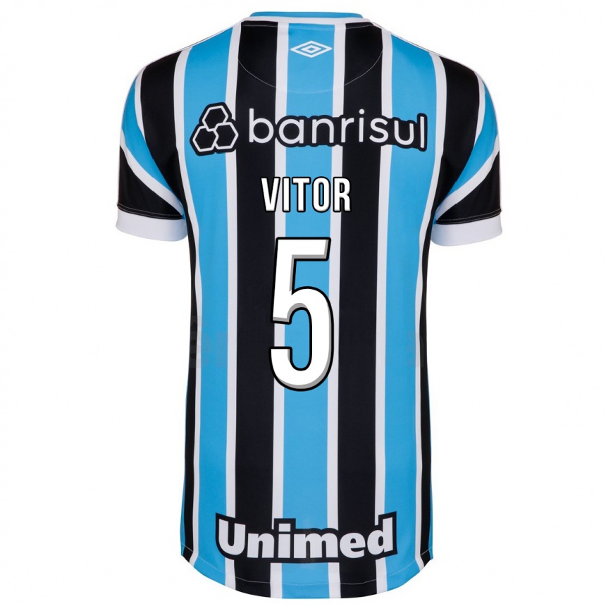 Mujer Fútbol Camiseta João Vitor #5 Azul 1ª Equipación 2023/24 México