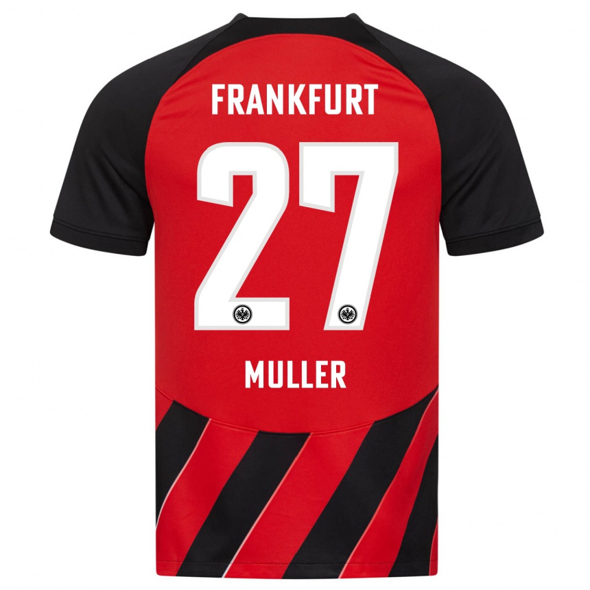 Mujer Fútbol Camiseta Mark Müller #27 Negro Rojo 1ª Equipación 2023/24 México