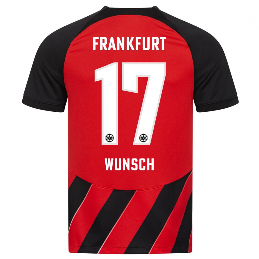 Mujer Fútbol Camiseta Paul Wünsch #17 Negro Rojo 1ª Equipación 2023/24 México