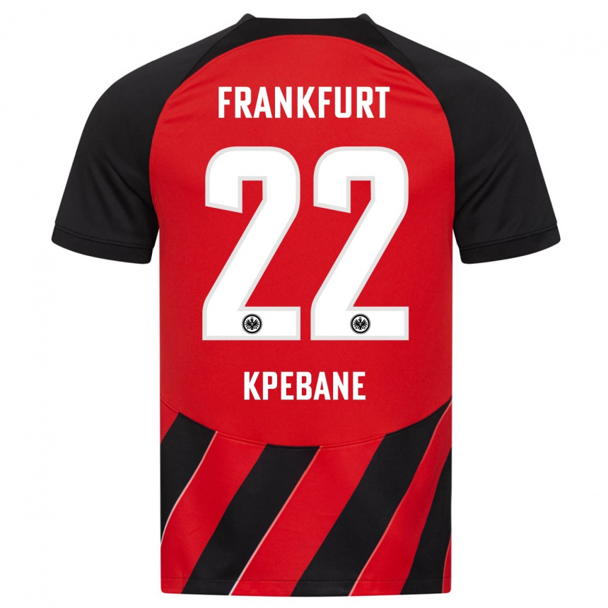 Mujer Fútbol Camiseta Tamiou Kpebane #22 Negro Rojo 1ª Equipación 2023/24 México