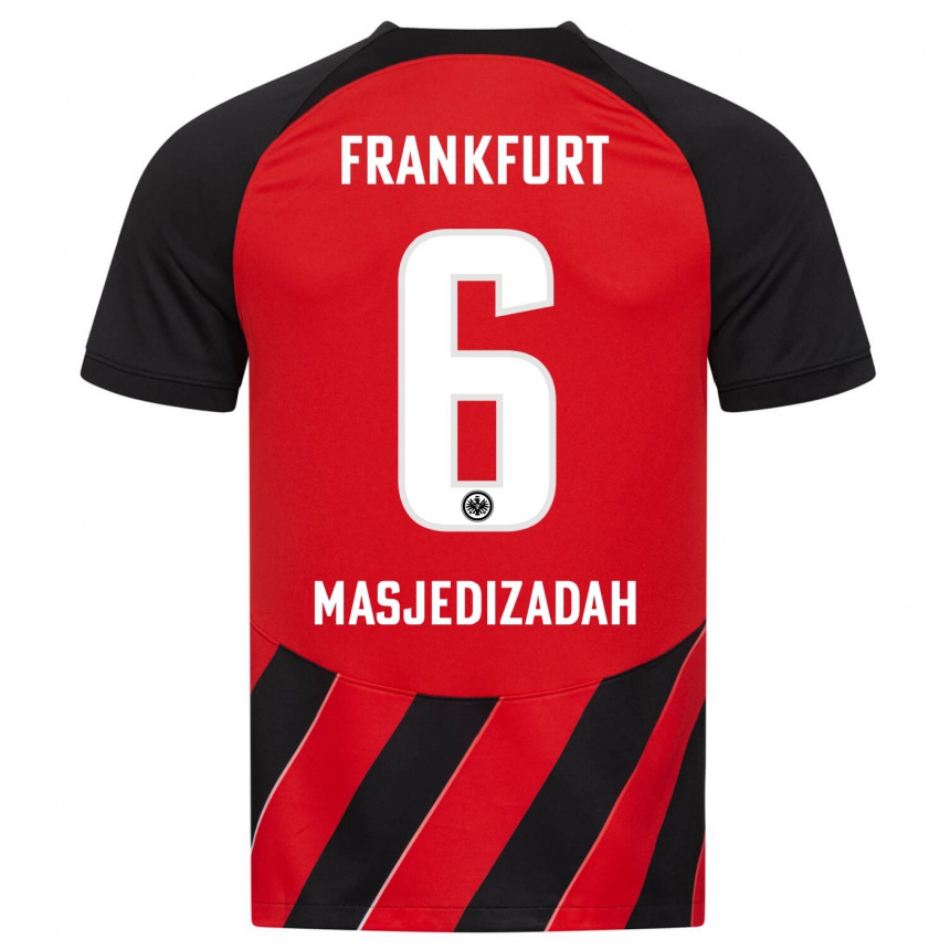 Mujer Fútbol Camiseta Abolfazl Masjedizadah #6 Negro Rojo 1ª Equipación 2023/24 México