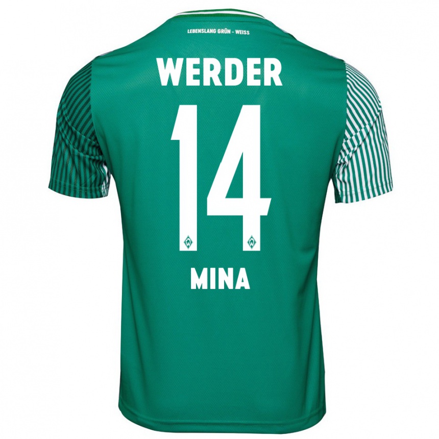 Mujer Fútbol Camiseta Johan Mina #14 Verde 1ª Equipación 2023/24 México