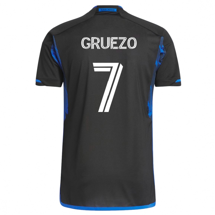 Mujer Fútbol Camiseta Carlos Gruezo #7 Azul Negro 1ª Equipación 2023/24 México