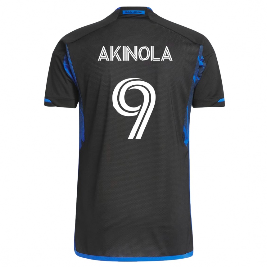 Mujer Fútbol Camiseta Ayo Akinola #9 Azul Negro 1ª Equipación 2023/24 México