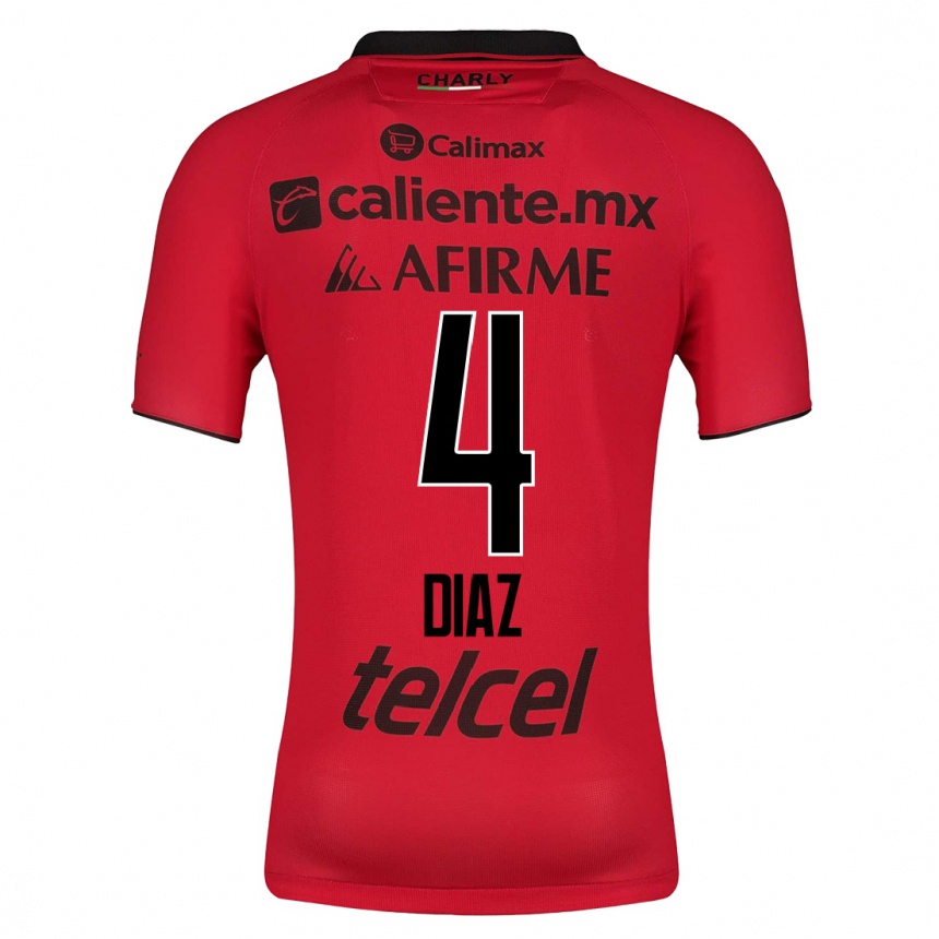 Mujer Fútbol Camiseta Nicolás Díaz #4 Rojo 1ª Equipación 2023/24 México