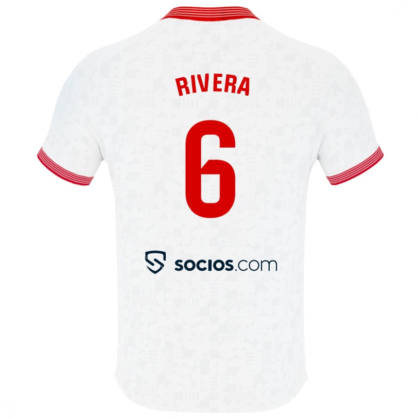 Mujer Fútbol Camiseta Pablo Rivera #6 Blanco 1ª Equipación 2023/24 México