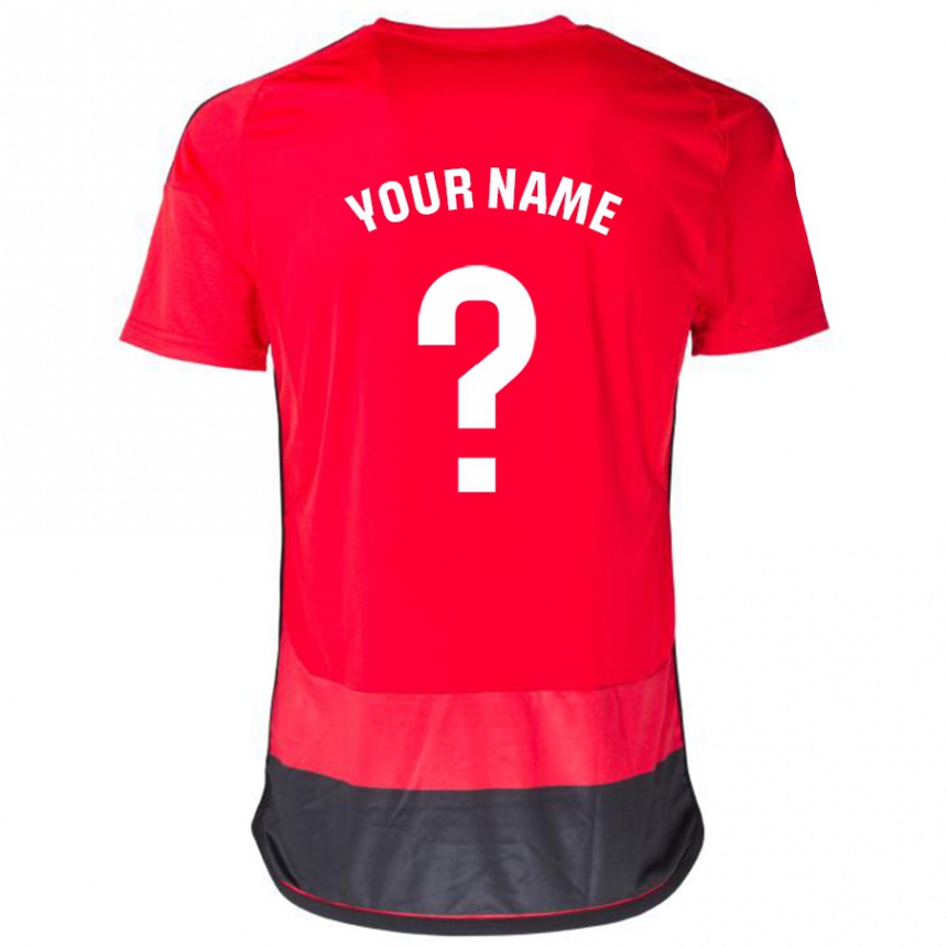 Mujer Fútbol Camiseta Su Nombre #0 Negro Rojo 1ª Equipación 2023/24 México