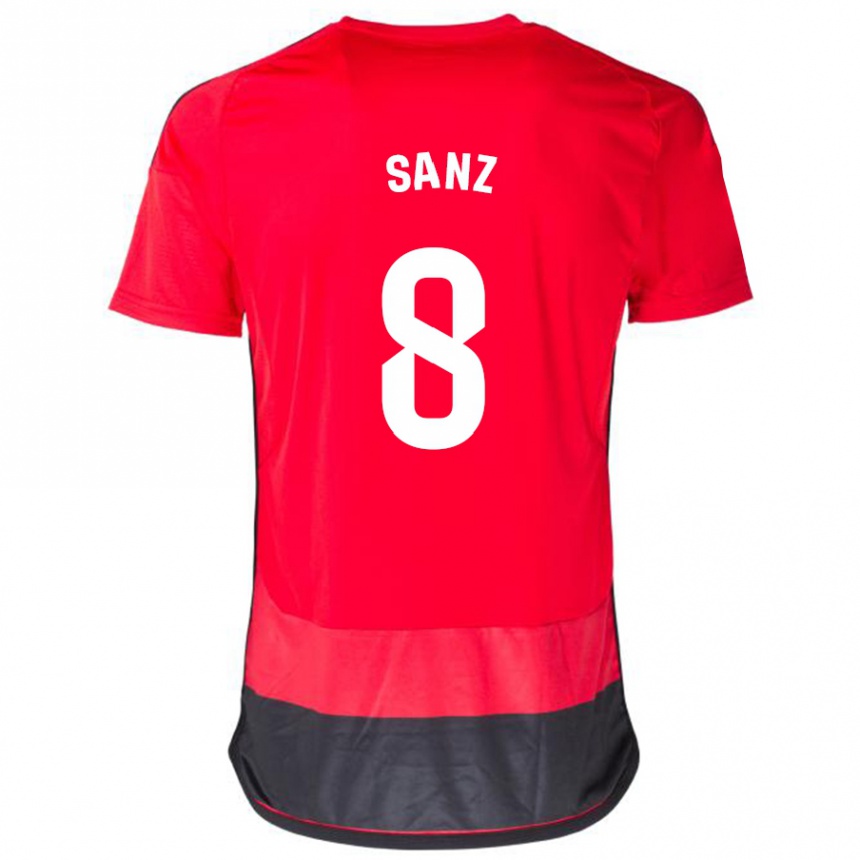 Mujer Fútbol Camiseta Álvaro Sanz #8 Negro Rojo 1ª Equipación 2023/24 México