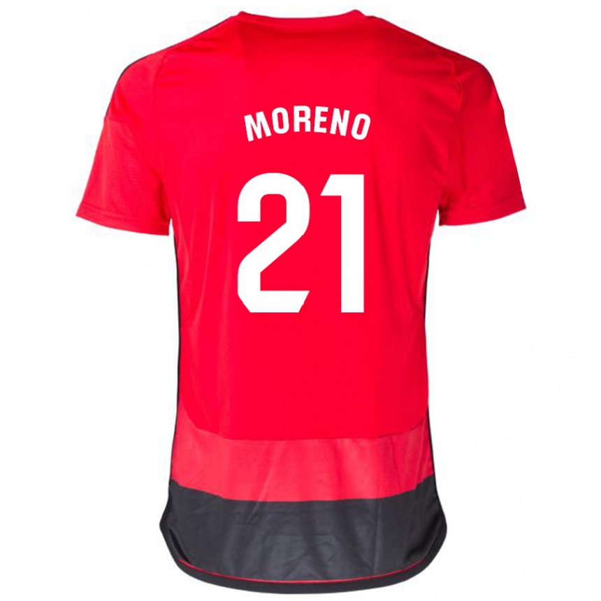 Mujer Fútbol Camiseta Diego Moreno #21 Negro Rojo 1ª Equipación 2023/24 México