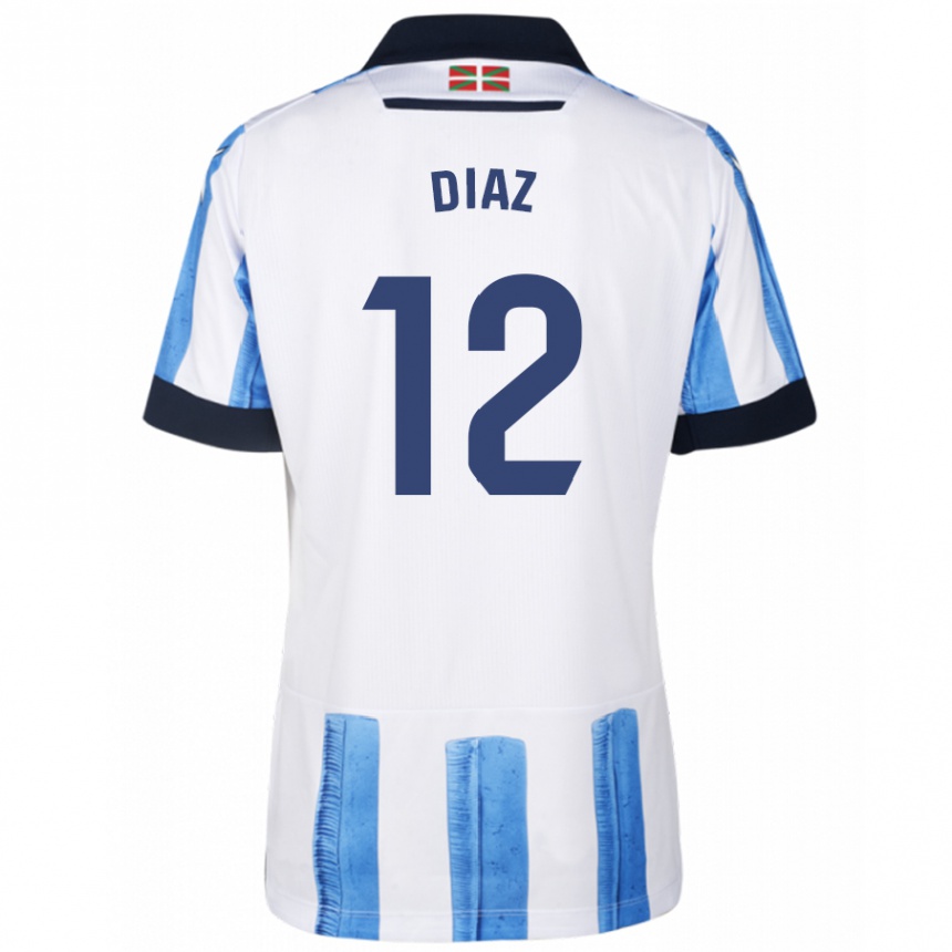 Mujer Fútbol Camiseta Ekain Díaz #12 Azul Blanco 1ª Equipación 2023/24 México