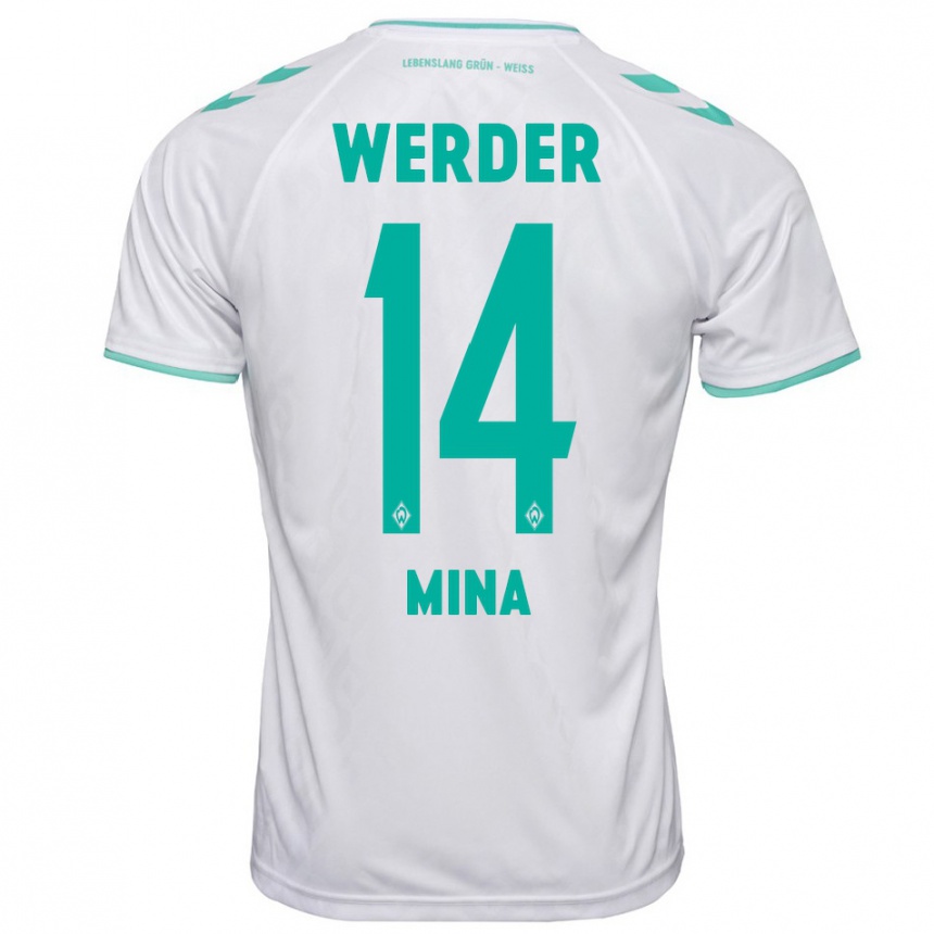 Mujer Fútbol Camiseta Johan Mina #14 Blanco 2ª Equipación 2023/24 México