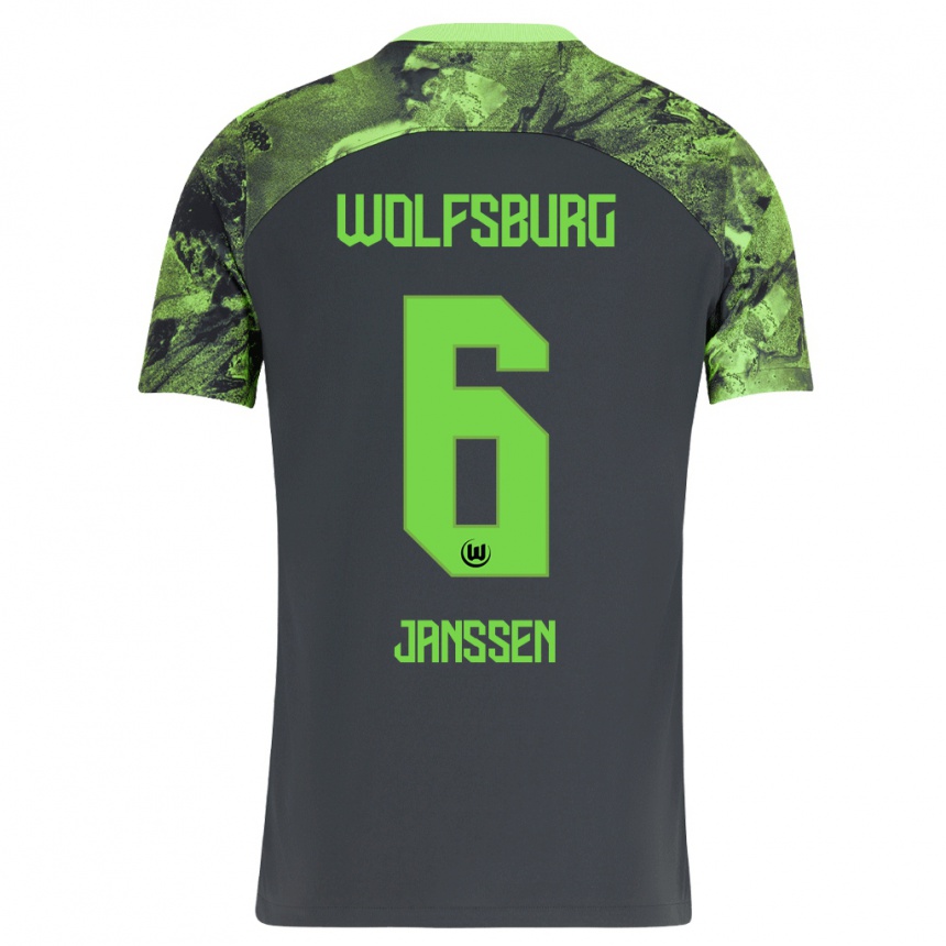 Mujer Fútbol Camiseta Dominique Janssen #6 Gris Oscuro 2ª Equipación 2023/24 México