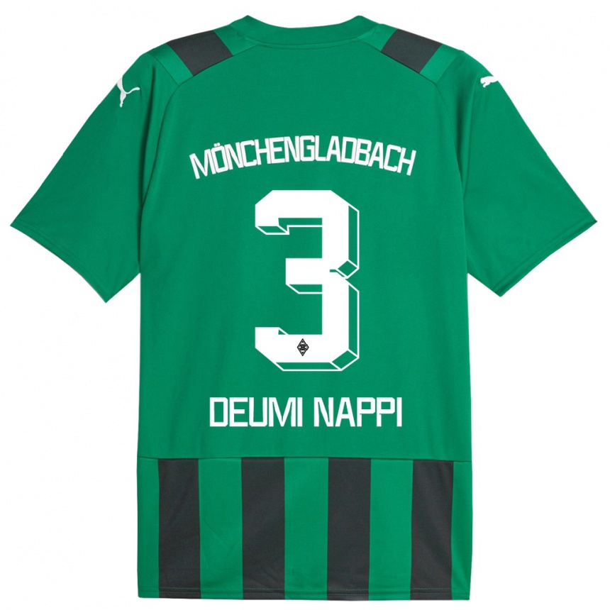 Mujer Fútbol Camiseta Dimitrie Deumi Nappi #3 Verde Negro 2ª Equipación 2023/24 México