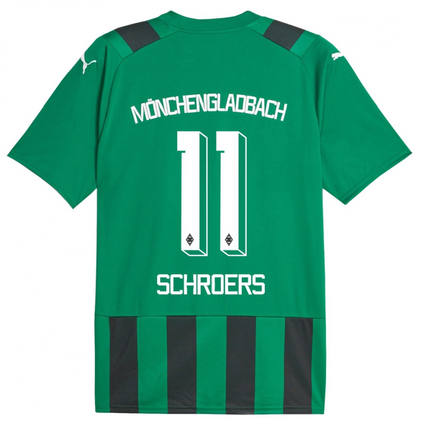 Mujer Fútbol Camiseta Mika Schroers #11 Verde Negro 2ª Equipación 2023/24 México