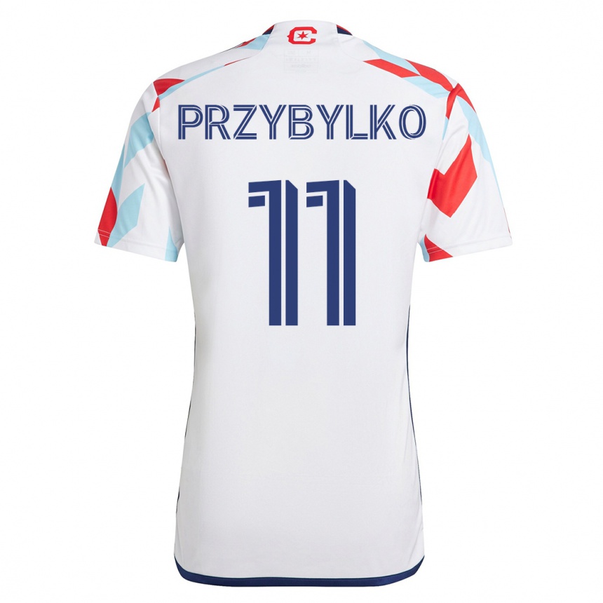 Mujer Fútbol Camiseta Kacper Przybylko #11 Blanco Azul 2ª Equipación 2023/24 México