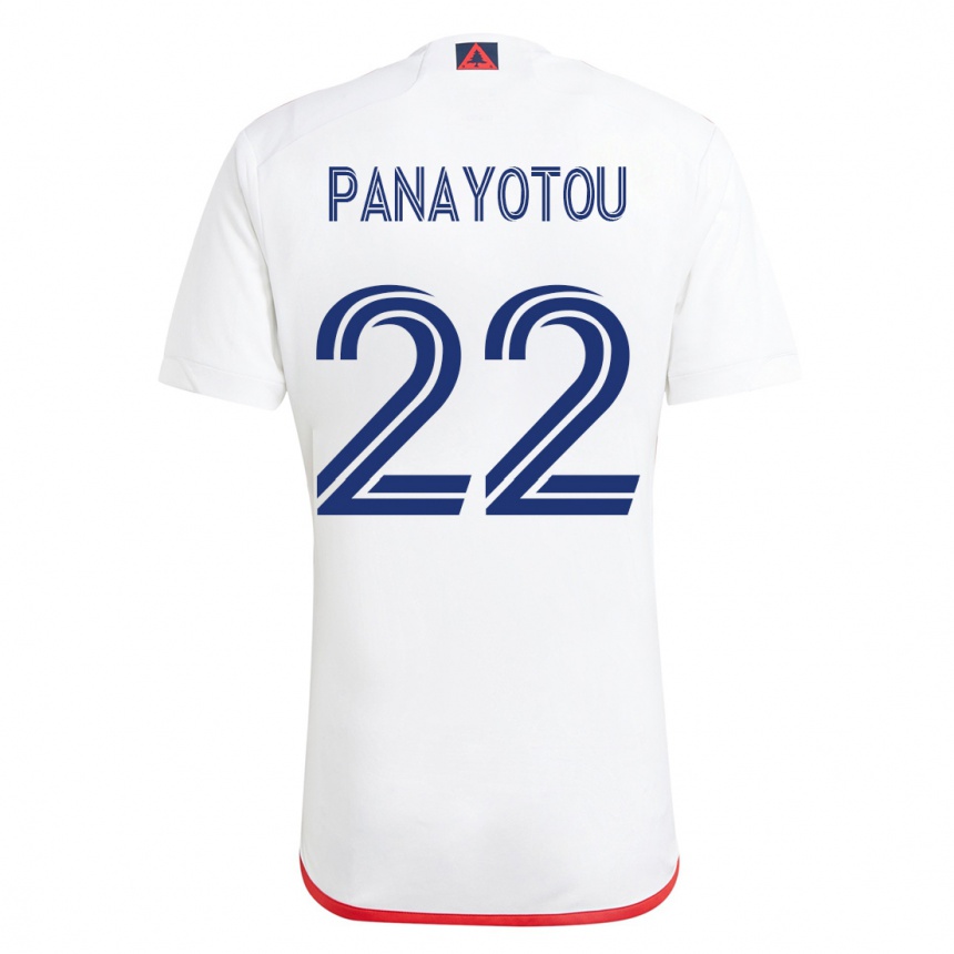 Mujer Fútbol Camiseta Jack Panayotou #22 Blanco Rojo 2ª Equipación 2023/24 México