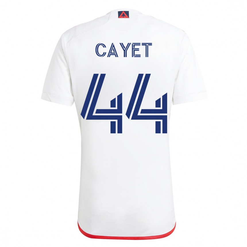 Mujer Fútbol Camiseta Pierre Cayet #44 Blanco Rojo 2ª Equipación 2023/24 México