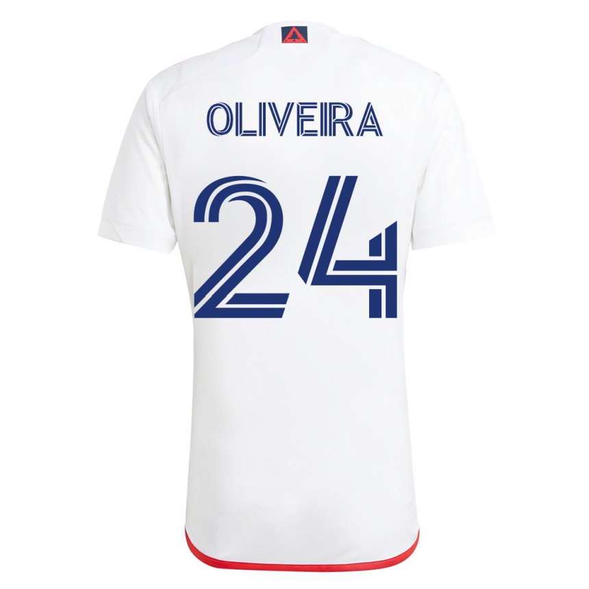 Mujer Fútbol Camiseta Cristiano Oliveira #24 Blanco Rojo 2ª Equipación 2023/24 México