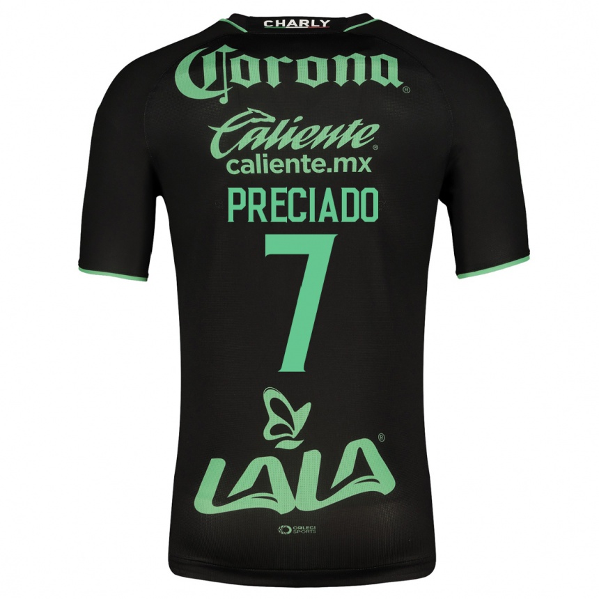 Mujer Fútbol Camiseta Harold Preciado #7 Negro 2ª Equipación 2023/24 México