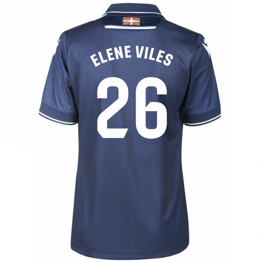 Mujer Fútbol Camiseta Elene Viles Odriozola #26 Armada 2ª Equipación 2023/24 México