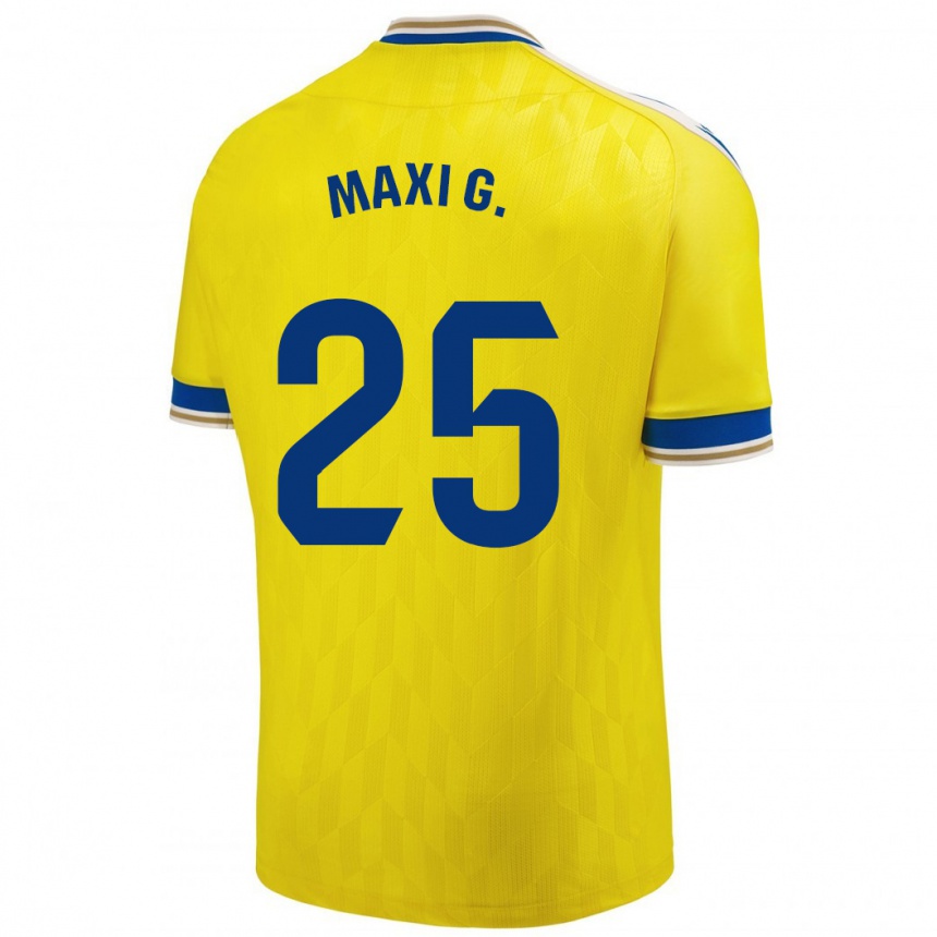 Niño Fútbol Camiseta Maxi Gómez #25 Amarillo 1ª Equipación 2023/24 México