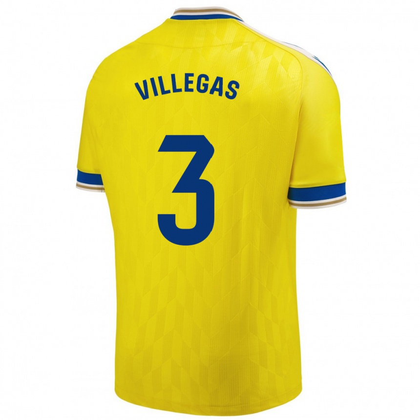 Niño Fútbol Camiseta Virginia Villegas Rico #3 Amarillo 1ª Equipación 2023/24 México