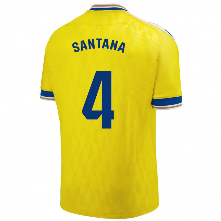 Niño Fútbol Camiseta María Del Carmen Santana Vázquez #4 Amarillo 1ª Equipación 2023/24 México