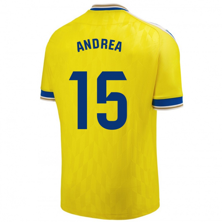 Niño Fútbol Camiseta Andrea Sánchez Moreno #15 Amarillo 1ª Equipación 2023/24 México