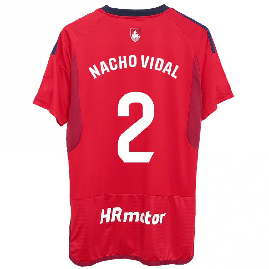 Niño Fútbol Camiseta Nacho Vidal #2 Rojo 1ª Equipación 2023/24 México