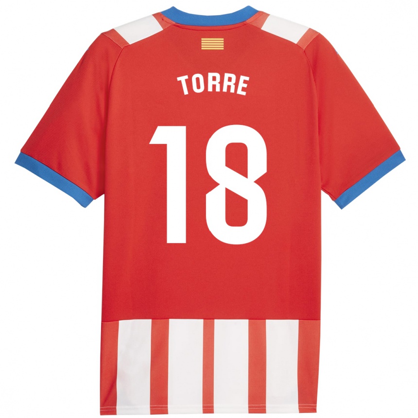 Niño Fútbol Camiseta Pablo Torre #18 Rojo Blanco 1ª Equipación 2023/24 México