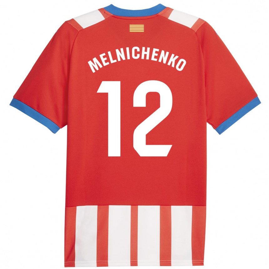Niño Fútbol Camiseta Dmytro Melnichenko #12 Rojo Blanco 1ª Equipación 2023/24 México