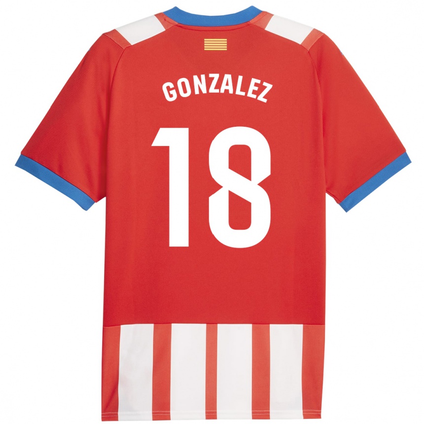 Niño Fútbol Camiseta Gerard Gonzalez #18 Rojo Blanco 1ª Equipación 2023/24 México