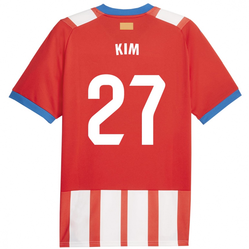 Niño Fútbol Camiseta Min-Su Kim #27 Rojo Blanco 1ª Equipación 2023/24 México