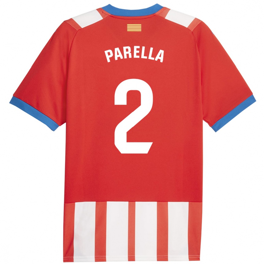 Niño Fútbol Camiseta Virginia Parella #2 Rojo Blanco 1ª Equipación 2023/24 México