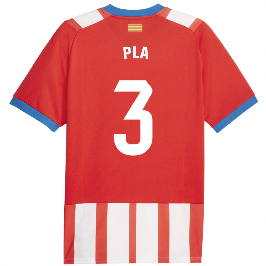 Niño Fútbol Camiseta Marta Pla #3 Rojo Blanco 1ª Equipación 2023/24 México