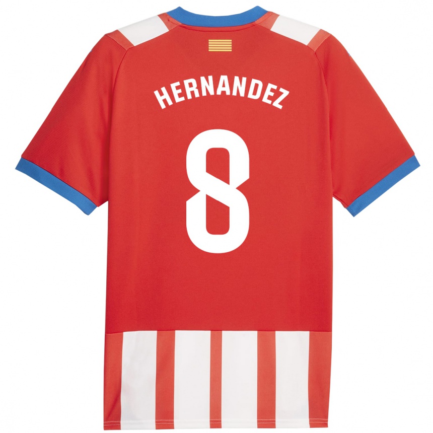 Niño Fútbol Camiseta Sofia Hernández #8 Rojo Blanco 1ª Equipación 2023/24 México