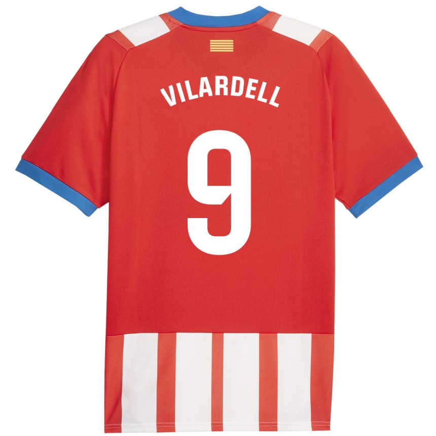 Niño Fútbol Camiseta Júlia Vilardell #9 Rojo Blanco 1ª Equipación 2023/24 México