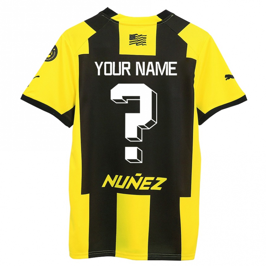 Niño Fútbol Camiseta Su Nombre #0 Amarillo Negro 1ª Equipación 2023/24 México