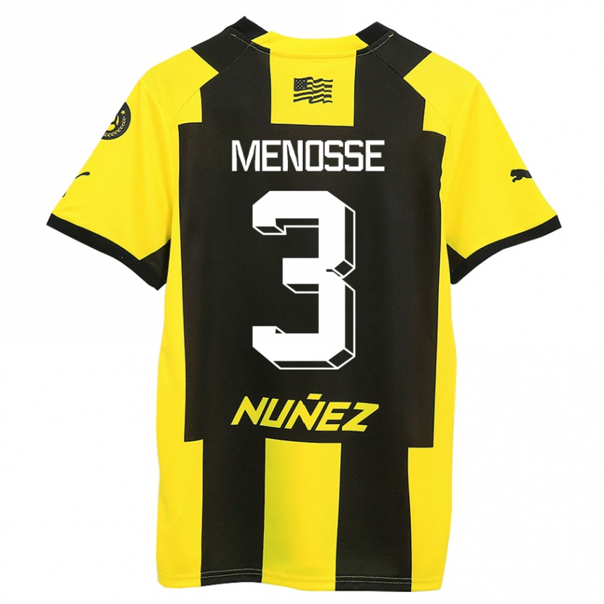 Niño Fútbol Camiseta Hernán Menosse #3 Amarillo Negro 1ª Equipación 2023/24 México