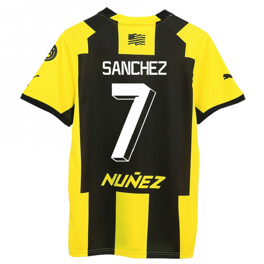 Niño Fútbol Camiseta Carlos Sánchez #7 Amarillo Negro 1ª Equipación 2023/24 México